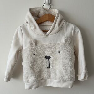 GAP White Bear Face Hoodie Sweatshirt